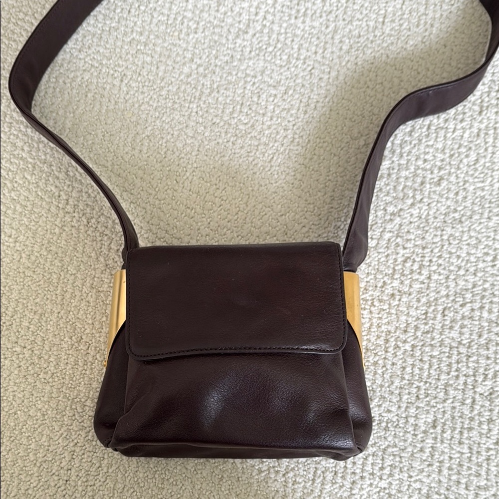 American by Sharif Elegant Brown Leather Men's Bag